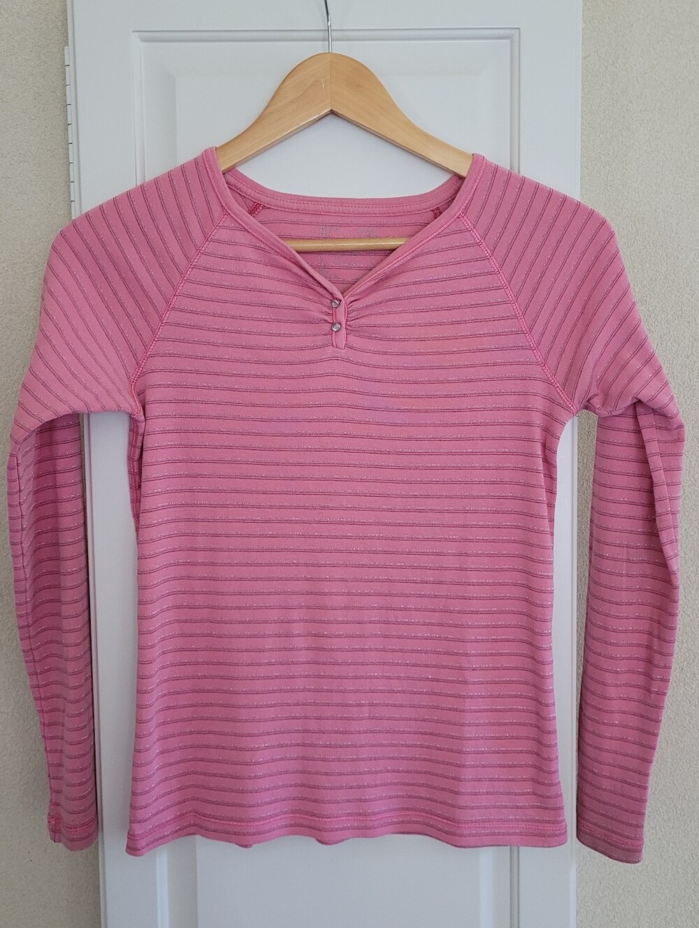 Gap Kids Pink Striped Long Sleeved Tee Shirt Top Size 14-16